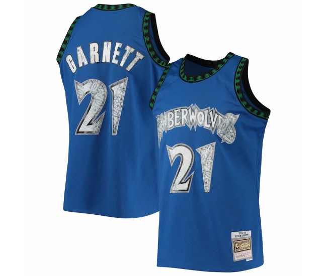 Minnesota Timberwolves Kevin Garnett Men's Mitchell & Ness Blue 1996-97 Hardwood Classics NBA 75th Anniversary Diamond Swingman Jersey