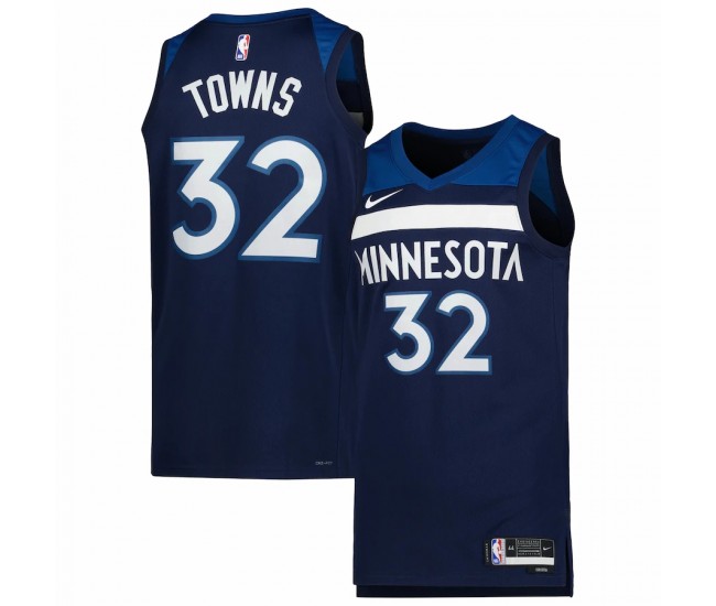 Minnesota Timberwolves Karl-Anthony Towns Men's Nike Navy 2022/23 Swingman Jersey - Icon Edition