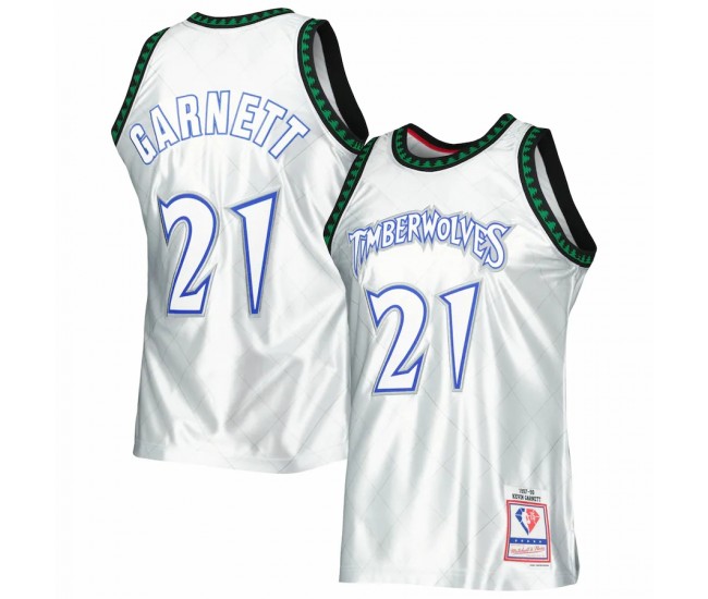 Minnesota Timberwolves Kevin Garnett Men's Mitchell & Ness Platinum 1997-98 Hardwood Classics 75th Anniversary Swingman Jersey