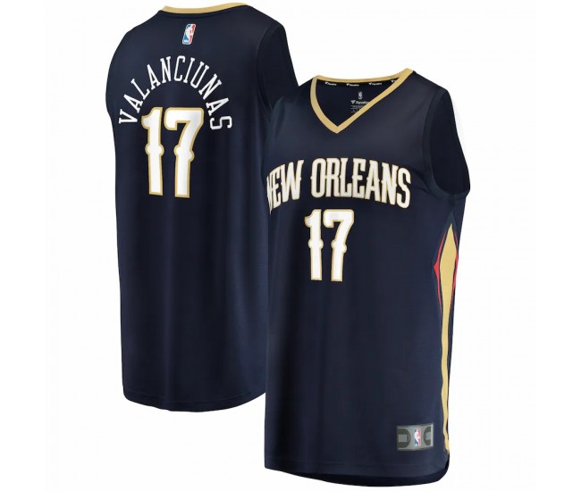 New Orleans Pelicans Jonas Valanciunas Men's Fanatics Branded Navy 2021/22 Fast Break Replica Jersey - Icon Edition