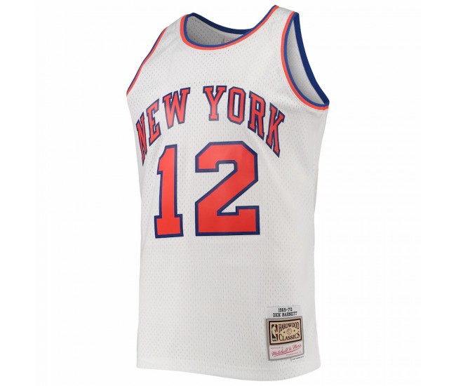 New York Knicks Dick Barnett Men's Mitchell & Ness White Hardwood Classics 1969-70 Swingman Jersey