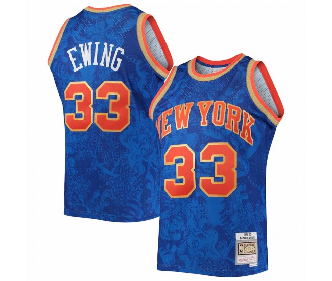 New York Knicks Patrick Ewing Men's Mitchell & Ness Blue Hardwood Classics 1991-92 Lunar New Year Swingman Jersey