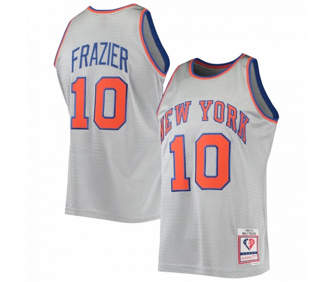 New York Knicks Walt Frazier Silver Men's Mitchell & Ness 75th Anniversary 1969-70 Hardwood Classics Swingman Jersey