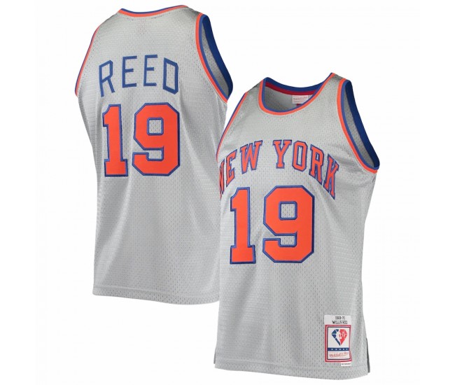 New York Knicks Willis Reed Silver Men's Mitchell & Ness 75th Anniversary 1969-70 Hardwood Classics Swingman Jersey