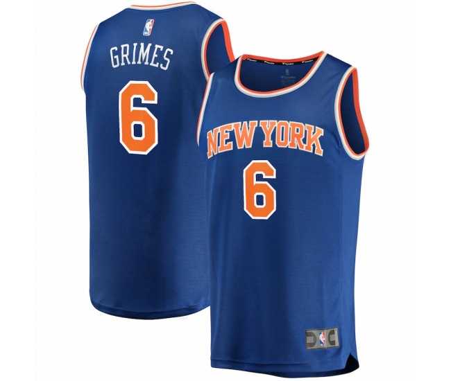 New York Knicks Quentin Grimes Men's Fanatics Branded Blue 2021/22 Fast Break Replica Jersey - Icon Edition