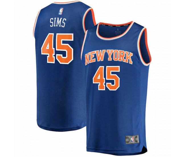 New York Knicks Jericho Sims Men's Fanatics Branded Blue 2021/22 Fast Break Replica Jersey - Icon Edition