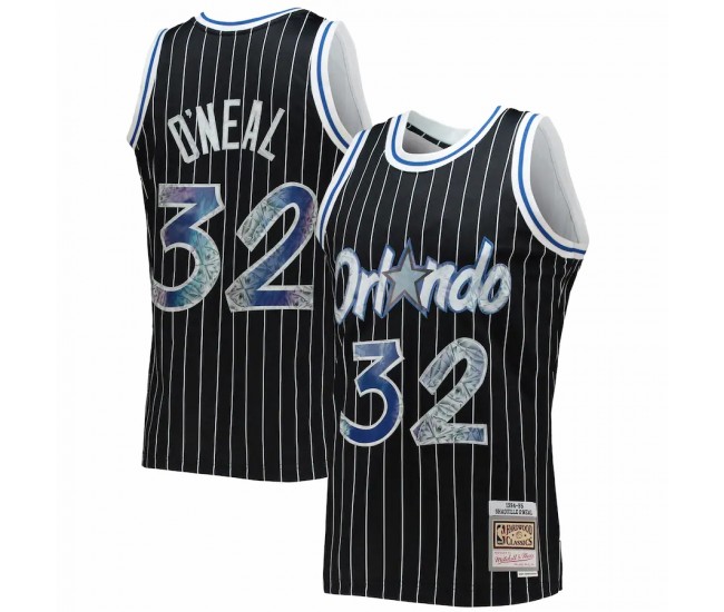 Orlando Magic Shaquille O'Neal Men's Mitchell & Ness Black 1996-97 Hardwood Classics NBA 75th Anniversary Diamond Swingman Jersey