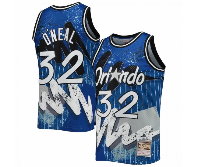 Orlando Magic Shaquille Men's O'Neal Mitchell & Ness Blue Hardwood Classics 1994-95 Hyper Hoops Swingman Jersey