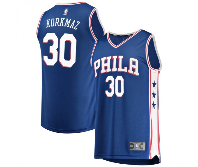 Philadelphia 76ers Furkan Korkmaz Men's Fanatics Branded Royal Fast Break Replica Player Jersey - Icon Edition