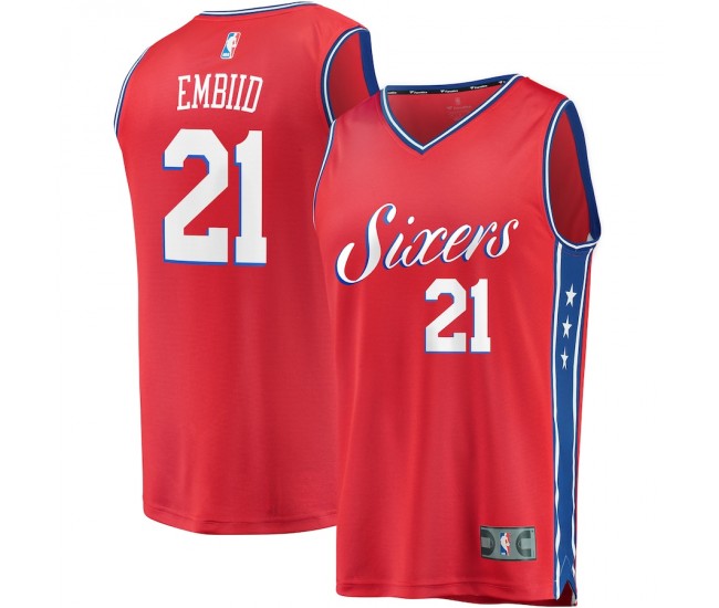 Philadelphia 76ers Joel Embiid Men's Fanatics Branded Red Fast Break Replica Player Jersey - Statement Edition