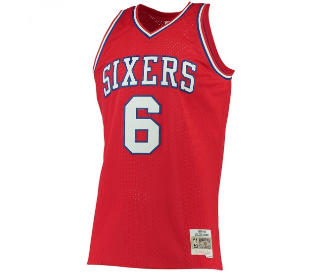 Philadelphia 76ers Julius Erving Men's Mitchell & Ness Red Big & Tall Hardwood Classics Jersey