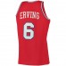 Philadelphia 76ers Julius Erving Men's Mitchell & Ness Red Big & Tall Hardwood Classics Jersey