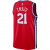 Philadelphia 76ers Joel Embiid Men's Nike Red Finished Swingman Jersey - Statement Edition