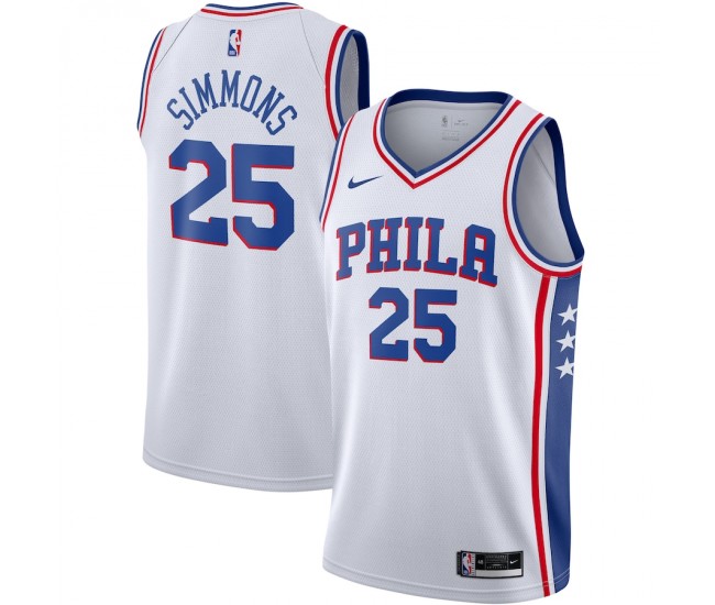 Philadelphia 76ers Ben Simmons Men's Nike White 2020/21 Swingman Jersey - Association Edition