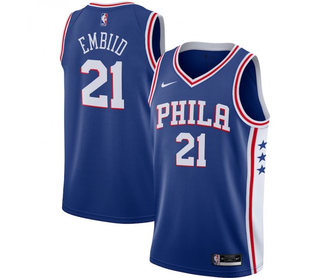 Philadelphia 76ers Joel Embiid Men's Nike Royal 2020/21 Swingman Jersey - Icon Edition