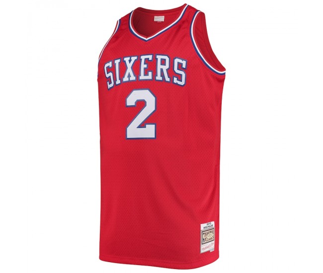 Philadelphia 76ers Moses Malone Men's Mitchell & Ness Red Big & Tall Hardwood Classics Jersey