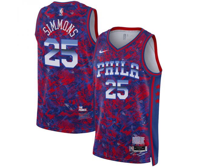 Philadelphia 76ers Ben Simmons Men's Nike Royal/Red Select Series Rookie of the Year Swingman Jersey