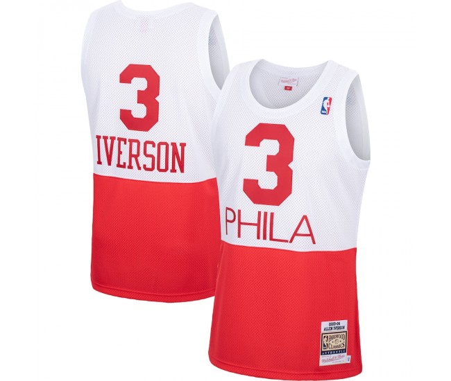 Philadelphia 76ers Allen Iverson Men's Mitchell & Ness White Hardwood Classics Authentic Jersey