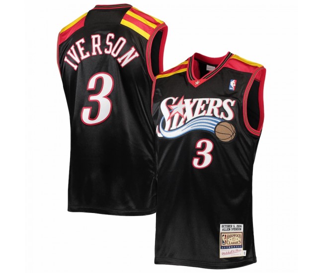 Philadelphia 76ers Allen Iverson Men's Mitchell & Ness Black Hardwood Classics Authentic 2006 Jersey