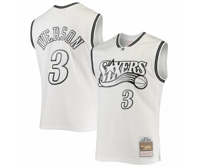 Philadelphia 76ers Allen Iverson Men's Mitchell & Ness White Out Swingman Jersey