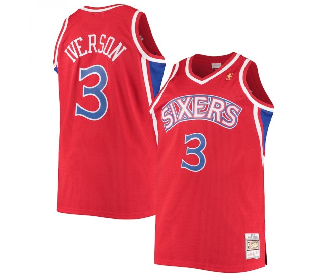 Philadelphia 76ers Allen Iverson Men's Mitchell & Ness Red Big & Tall Hardwood Classics Swingman Player Jersey