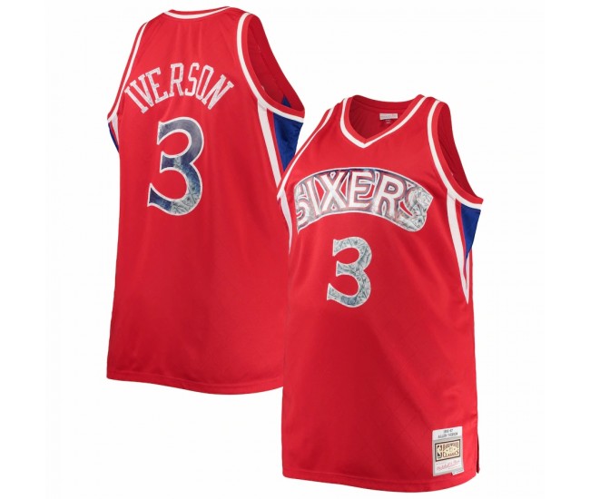 Philadelphia 76ers Allen Iverson Men's Mitchell & Ness Red Big & Tall 1996-97 NBA 75th Anniversary Diamond Swingman Jersey