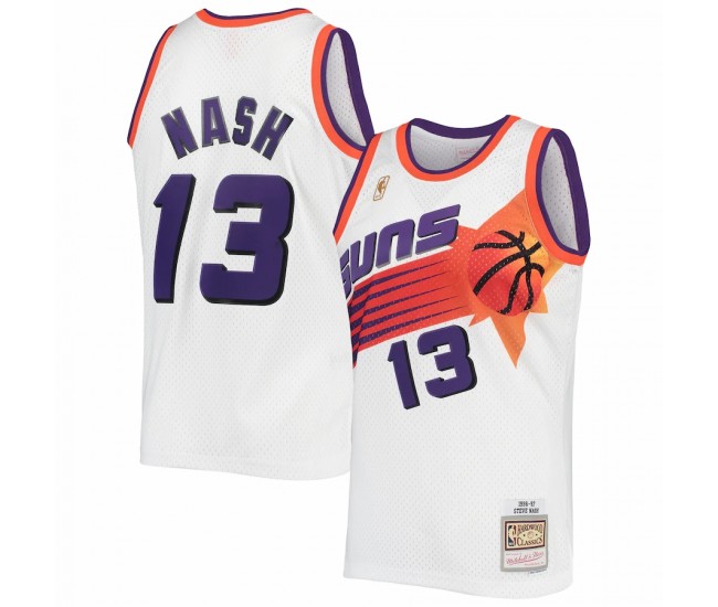 Phoenix Suns Steve Nash Men's Mitchell & Ness White 1996-1997 Authentic Hardwood Classics Swingman Jersey