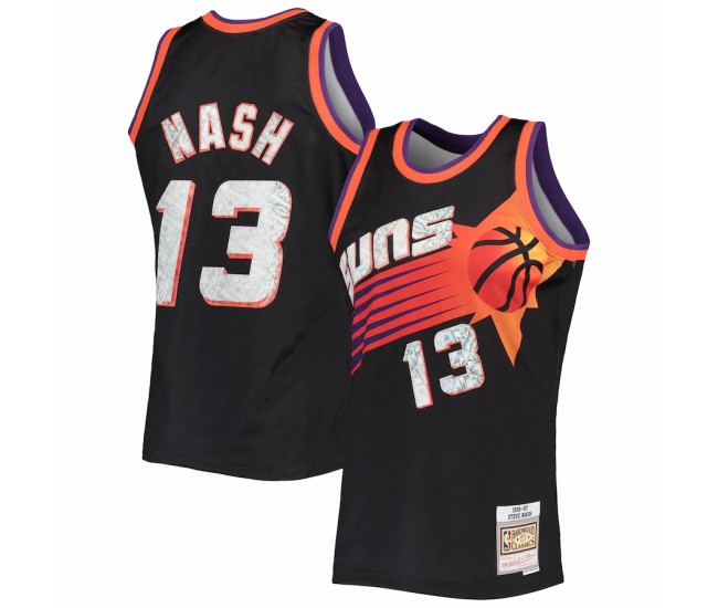 Phoenix Suns Steve Nash Men's Mitchell & Ness Black 1996-97 Hardwood Classics NBA 75th Anniversary Diamond Swingman Jersey