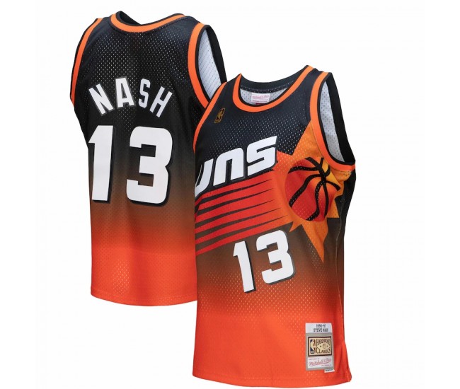 Phoenix Suns Steve Nash Men's Mitchell & Ness Orange/Black 1996/97 Hardwood Classics Fadeaway Swingman Player Jersey