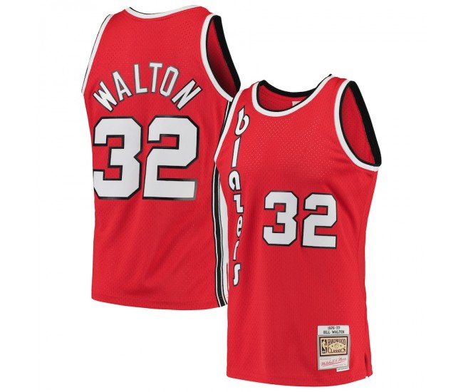 Portland Trail Blazers Bill Walton Men's Mitchell & Ness Red 1976-77 Hardwood Classics Swingman Player Jersey