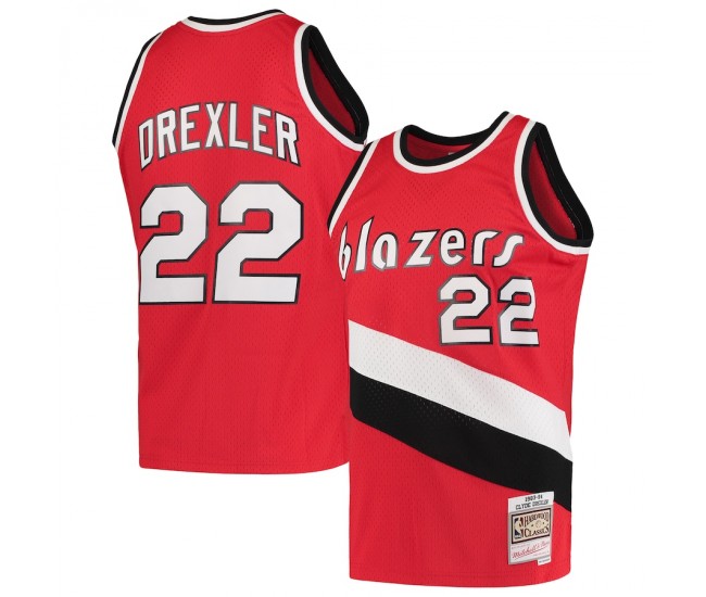 Portland Trail Blazers Clyde Drexler Men's Mitchell & Ness Red Hardwood Classics 1983-84 Swingman Jersey