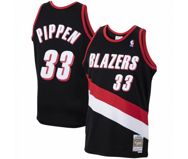 Portland Trail Blazers Scottie Pippen Men's Mitchell & Ness Black 1999-00 Hardwood Classics Swingman Jersey