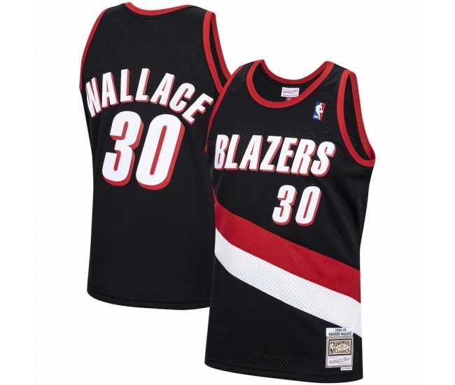 Portland Trail Blazers Rasheed Wallace Men's Mitchell & Ness Black 1999-00 Hardwood Classics Swingman Jersey