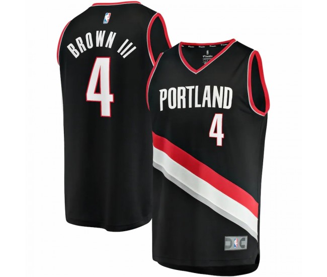 Portland Trail Blazers Greg Brown III Men's Fanatics Branded Black 2021/22 Fast Break Replica Jersey - Icon Edition