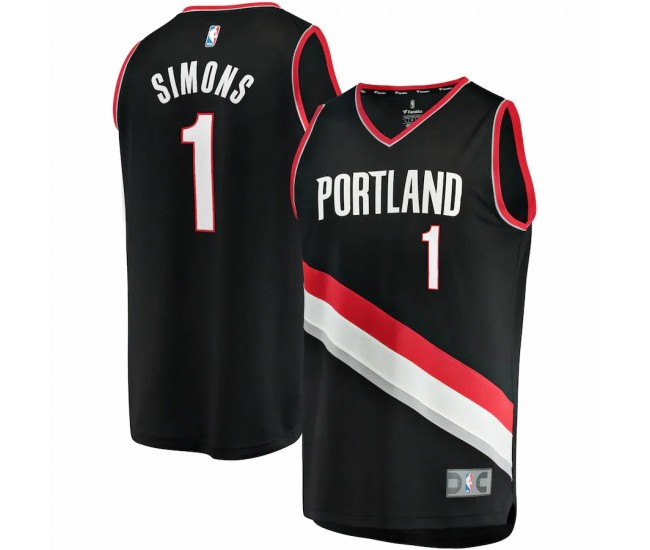 Portland Trail Blazers Anfernee Simons Men's Fanatics Branded Black 2021/22 Fast Break Replica Jersey - Icon Edition