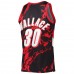 Portland Trail Blazers Rasheed Wallace Men's Mitchell & Ness Black 1999-00 Hardwood Classics Marble Swingman Jersey