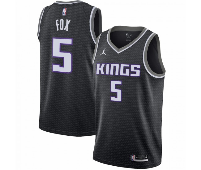 Sacramento Kings De'Aaron Fox Men's Jordan Brand Black 2020/21 Swingman Jersey - Statement Edition