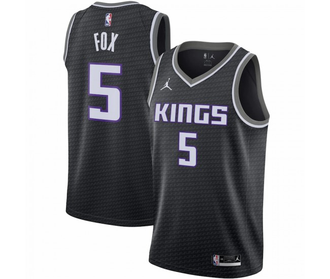 Sacramento Kings De'Aaron Fox Men's Jordan Brand Black Logo 2020/21 Swingman Jersey - Statement Edition