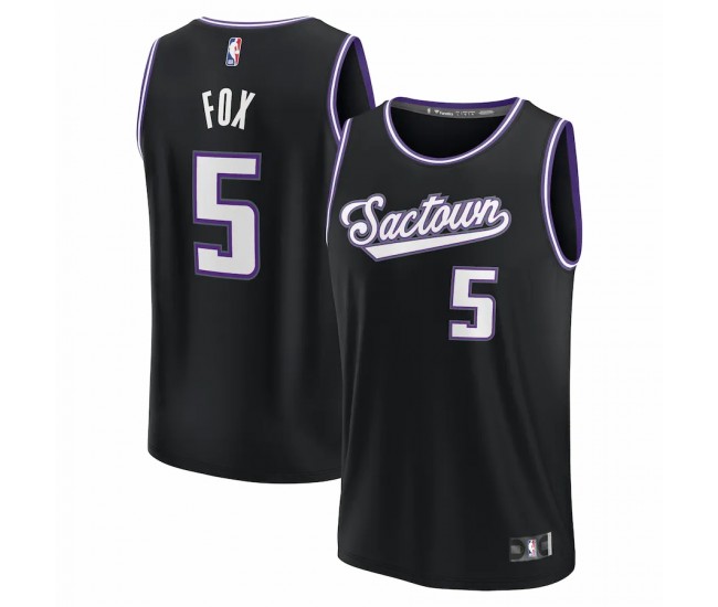 Sacramento Kings De'Aaron Fox Men's Fanatics Branded Black 2021/22 Fast Break Replica Jersey - City Edition