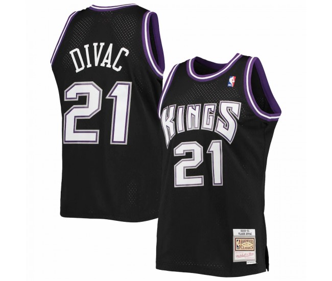 Sacramento Kings Vlade Divac Men's Mitchell & Ness Black 2000-01 Team Hardwood Classics Swingman Jersey