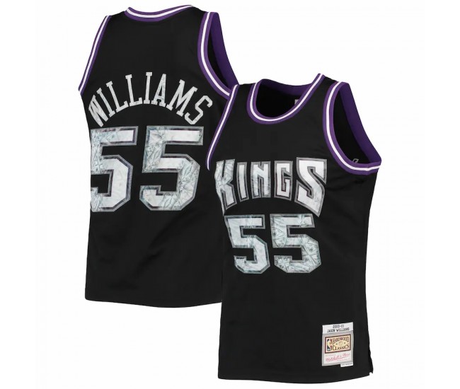 Sacramento Kings Jason Williams Men's Mitchell & Ness Black 1996-97 Hardwood Classics NBA 75th Anniversary Diamond Swingman Jersey