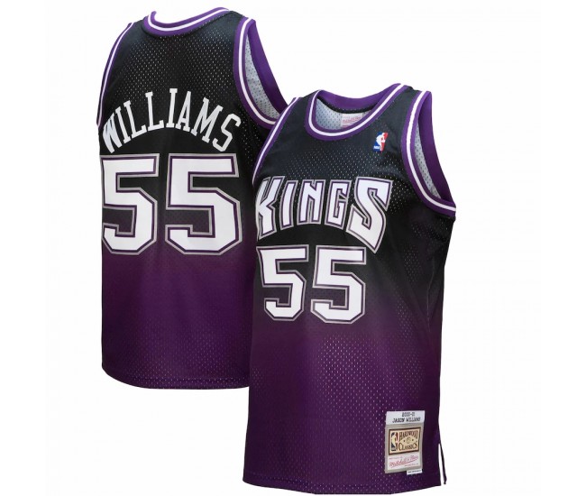 Sacramento Kings Jason Williams Men's Mitchell & Ness Purple/Black 2000/01 Hardwood Classics Fadeaway Swingman Player Jersey