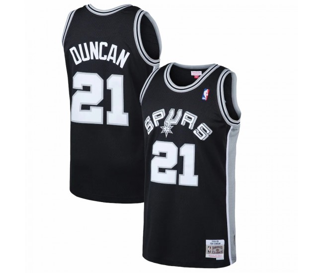 San Antonio Spurs Tim Duncan Men's Mitchell & Ness Black 1998-99 Hardwood Classics Swingman Jersey