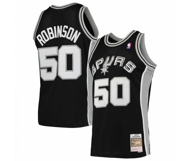 San Antonio Spurs David Robinson Men's Mitchell & Ness Black Hardwood Classics 1998-99 Swingman Jersey