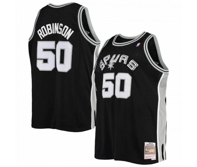 San Antonio Spurs David Robinson Men's Mitchell & Ness Black Big & Tall Hardwood Classics Jersey