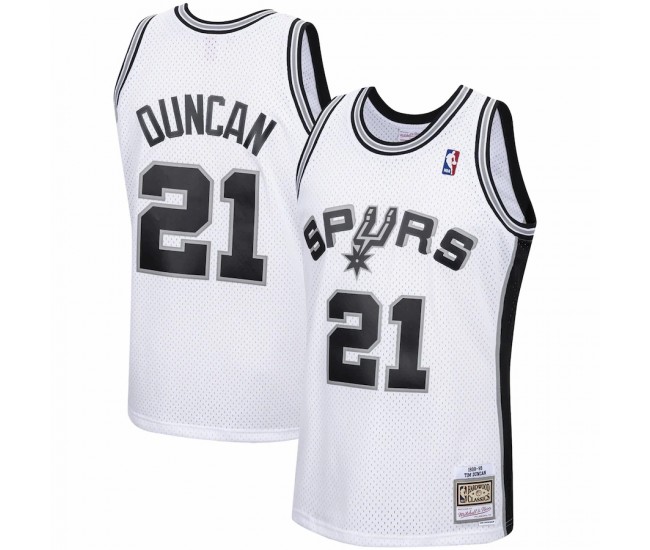 San Antonio Spurs Tim Duncan Men's Mitchell & Ness White 1998-99 Hardwood Classics Swingman Jersey