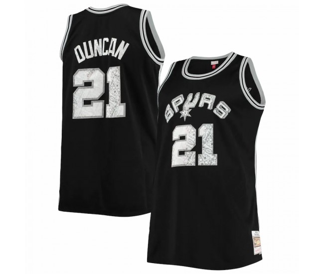 San Antonio Spurs Tim Duncan Men's Mitchell & Ness Black Big & Tall 1998-99 NBA 75th Anniversary Diamond Swingman Jersey