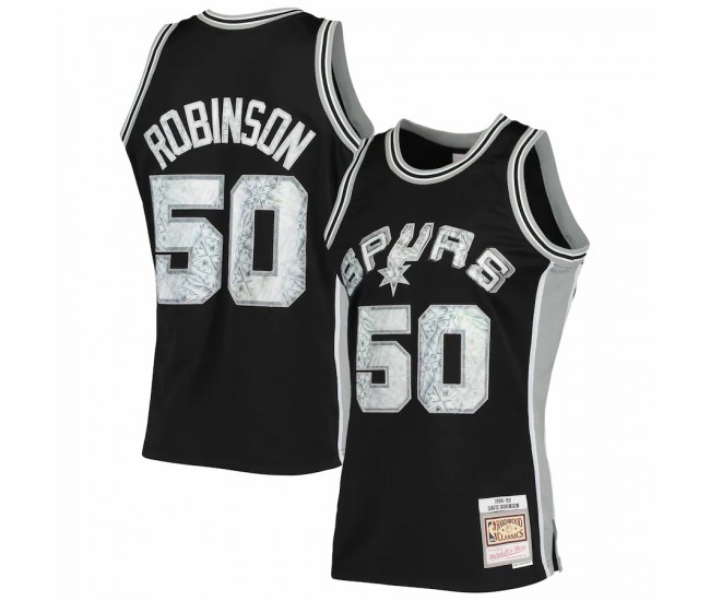 San Antonio Spurs David Robinson Men's Mitchell & Ness Black 1996-97 Hardwood Classics NBA 75th Anniversary Diamond Swingman Jersey