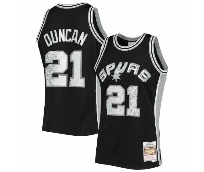 San Antonio Spurs Tim Duncan Men's Mitchell & Ness Black 1996-97 Hardwood Classics NBA 75th Anniversary Diamond Swingman Jersey