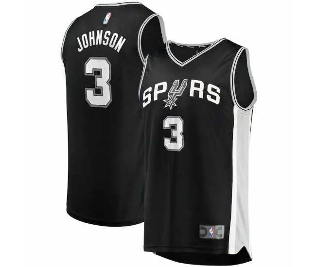 San Antonio Spurs Keldon Johnson Men's Fanatics Branded Black 2021/22 Fast Break Replica Player Jersey - Statement Edition